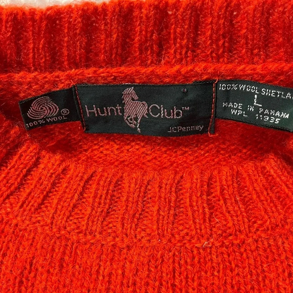 Hunt club woman Shetland Wool sweater. Burnt orange Crew next pull over size L - Picture 7 of 17